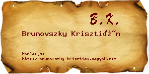 Brunovszky Krisztián névjegykártya